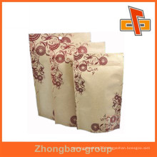 reusable kraft paper bag with window and zipper for food